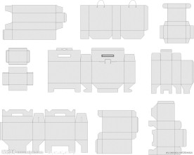 各种纸盒包装展开图
