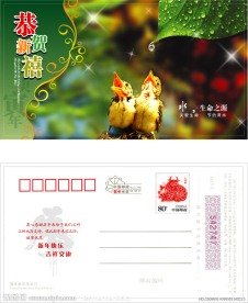 节约用水贺年明信片