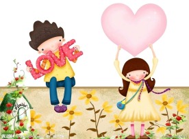 卡通 背景 情人节素材