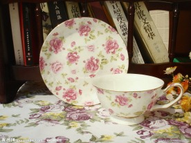 淡雅牡丹花韩国咖啡杯系列之一