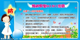 社区预防流感宣传展板背景广告