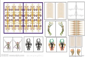 多款花纹古典移门设计图源文件下载