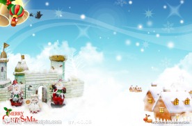圣诞背景小屋
