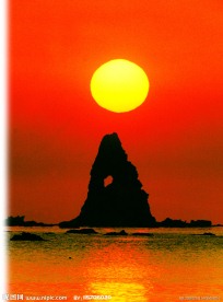 青岛石老人日出风景