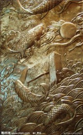 鲤鱼跳龙门浮雕局部