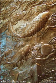 鲤鱼跳龙门浮雕局部