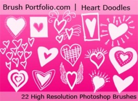 22款高分辨率可爱手绘心形ps笔刷下载