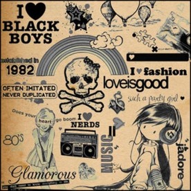 可爱手绘卡通元素PS笔刷下载