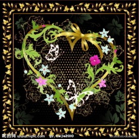 情人节花纹边框矢量素材