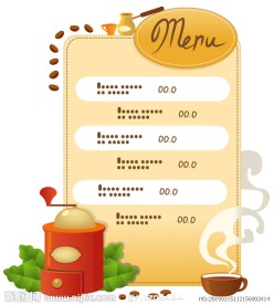 咖啡厅菜单矢量素材