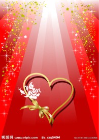 情人节丝带心形和缤纷背景矢量素材