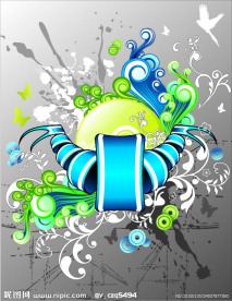 潮流元素丝带花纹矢量素材