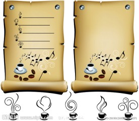 旧牛皮纸咖啡厅菜单矢量素材