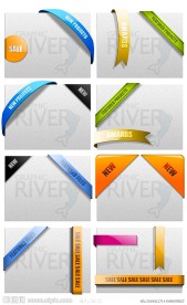 web2 0丝带装饰psd分层素材