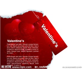 红色情人节卡片吊牌矢量素材