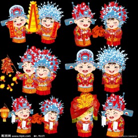 古装可爱婚礼娃娃