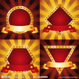 欧式丝带形状矢量素材