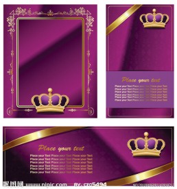 皇冠花边丝带卡片矢量素材