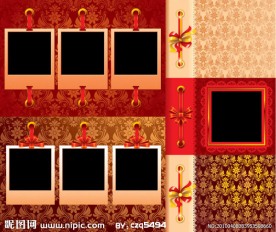 欧式花纹丝带相片矢量素材