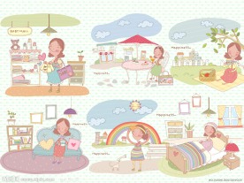 非常可爱的卡通孕妇插画