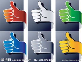 顶呱呱 赞 竖拇指 手势 丝带 边框 花纹 矢量