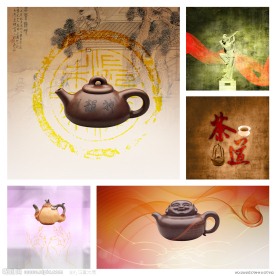 中国风素材茶丝绸（原创）