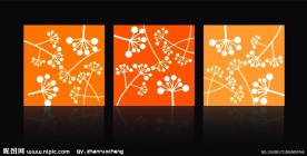 无框画抽象四叶草