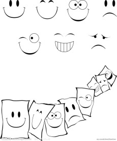 笑脸矢量图 便签纸人物