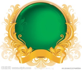 金色花纹丝带图形