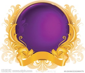 金色花纹丝带图形