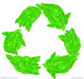 绿叶拼成的回收标志