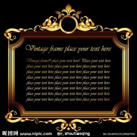 欧式金色花纹边框