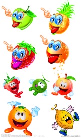 可爱的卡通水果图标