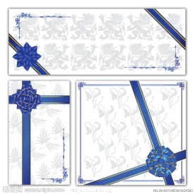 花朵丝带卡片矢量素材