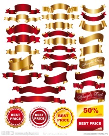 欧式丝带矢量素材