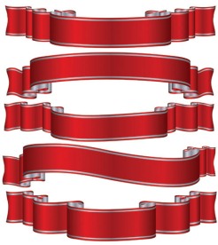 红色丝带矢量素材