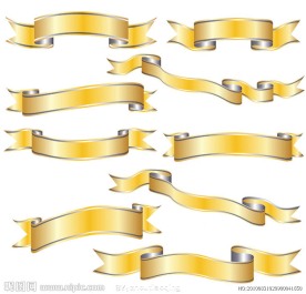 金色丝带矢量素材