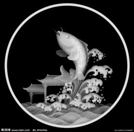 灰度图库鲤鱼跃龙门