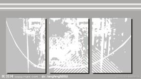 灰色 线条 抽象 无框画