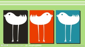 粉色 小鸡 桃心 情侣 抽象 无框画（三）