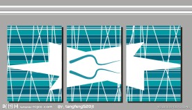 蓝色 星星 线条 抽象 无框画