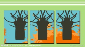 黑色 花纹 树子 抽象 无框画(一)