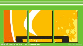 绿色 线条 抽象 无框画