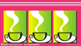 绿色 杯子 水杯 线条 抽象 无框画