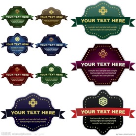 欧式花纹 底纹 标签 丝带