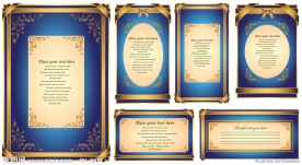 华丽欧式金色古典花纹 底纹 边框 花边 丝带 蝴蝶结