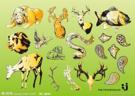 手绘矢量动物图标