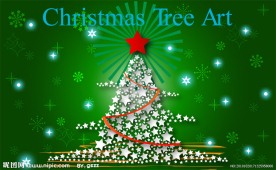 圣诞 贺卡 背景 雪花 光线 星星圣诞树