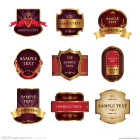 欧式花纹花边 边框 底纹 标签 丝带