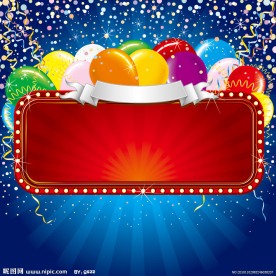 节日贺卡背景 节日素材 圣诞背景 丝带 气球